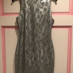 Elizabeth and James Silver Patterned Mini Dress